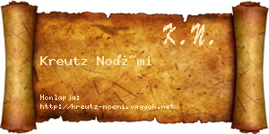 Kreutz Noémi névjegykártya